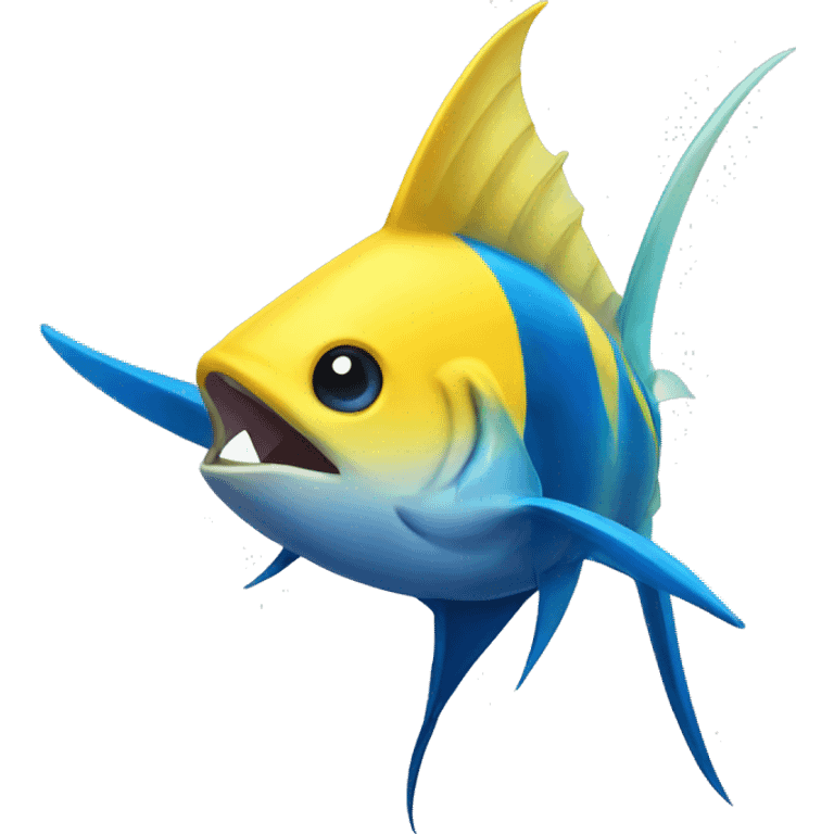 Yellow and blue sword fish  emoji