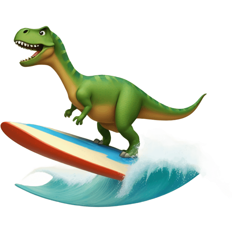 Dino surfing emoji