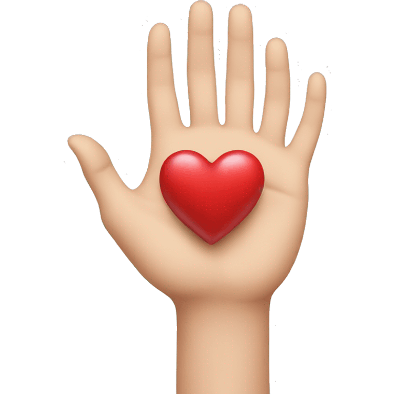 hand with heart in emoji