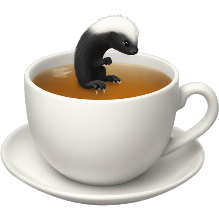 skunk tail in a cup of tea emoji