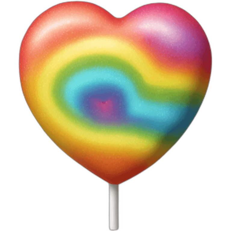 Rainbow Heart lolipop emoji