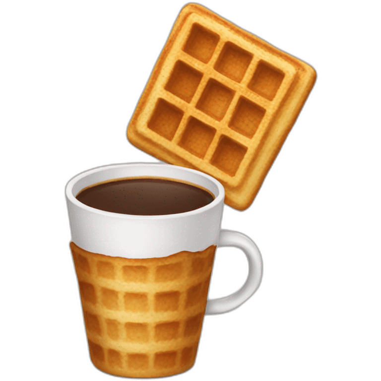 Coffee with a waffle emoji