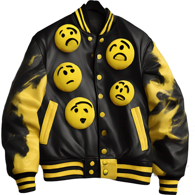 a cool yellow and black marbled school varsity jacket that KSI would wear (jacket ONLY emoji