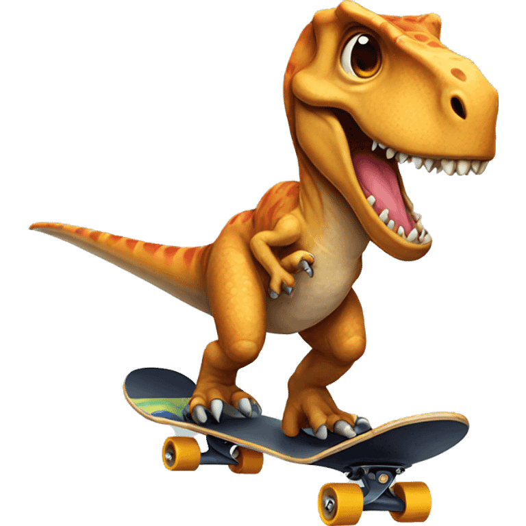 Dinosaur on a skateboard  emoji