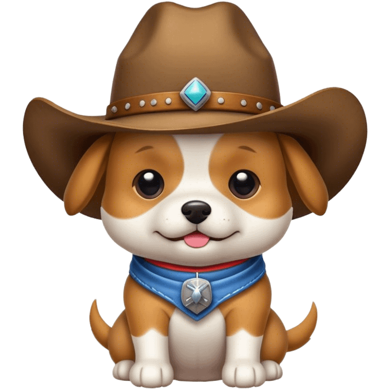 Dog wearing a cowboy hat emoji