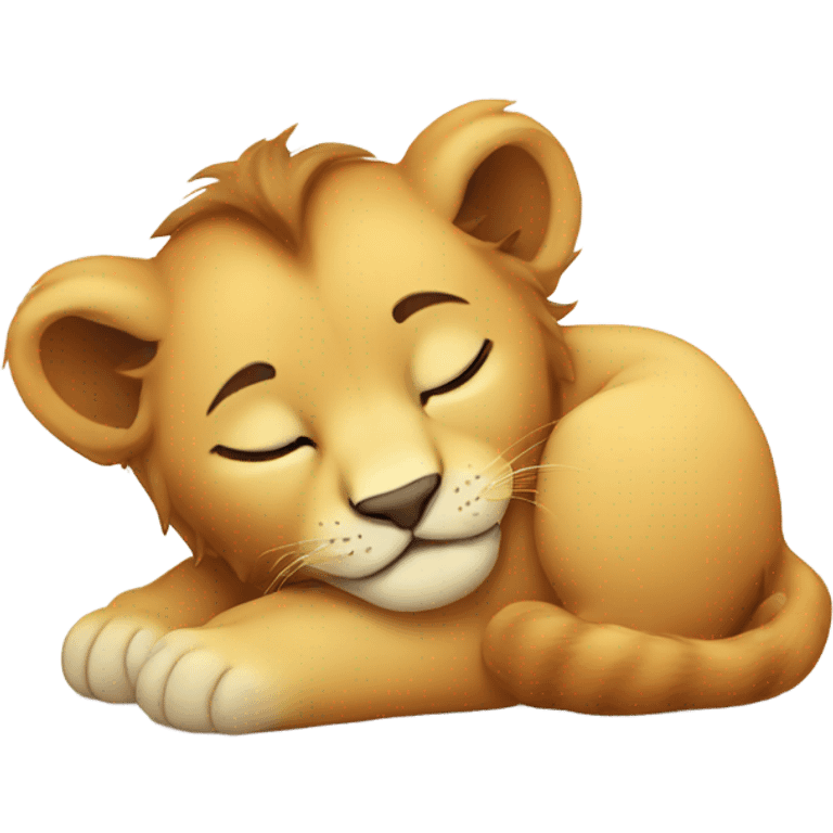 baby lion sleeping emoji