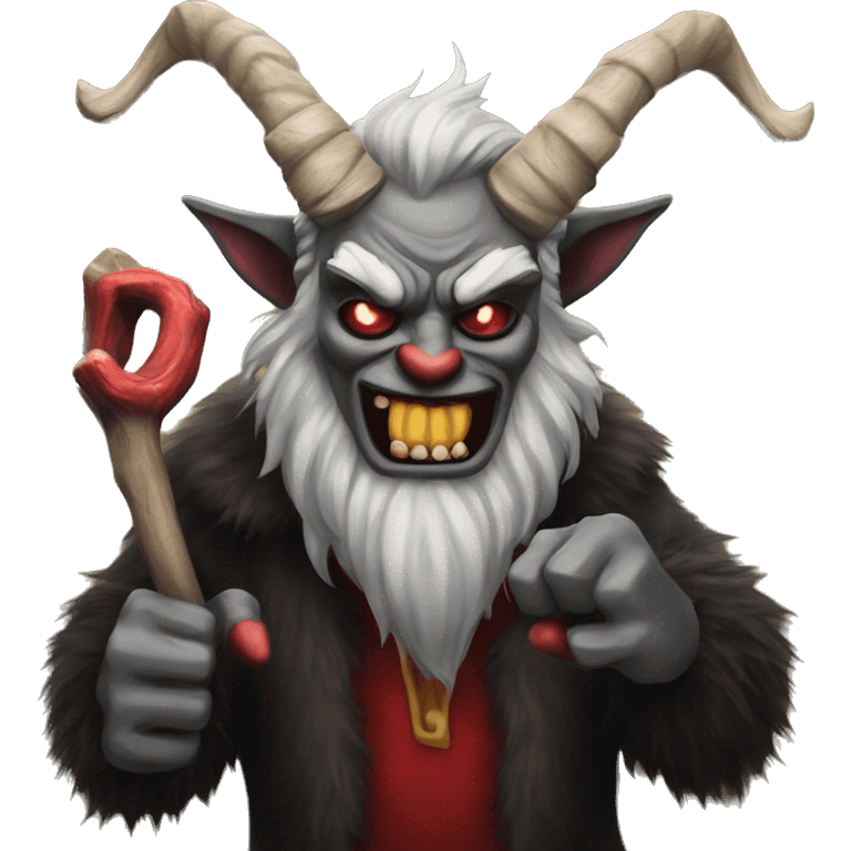 Krampus doing finger guns emoji