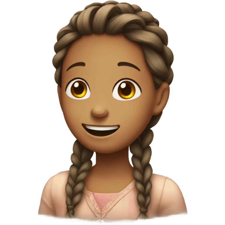 Girl with braid crying laughing  emoji