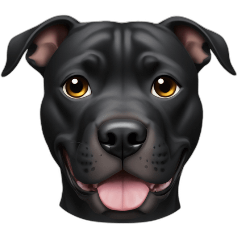 all black pitbull with tilted head emoji