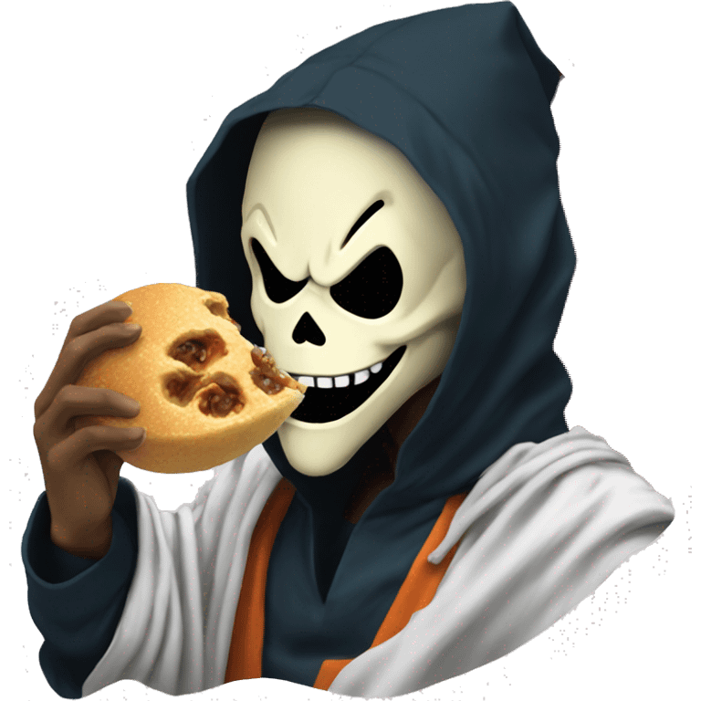 Ghostface Goku eating fo emoji