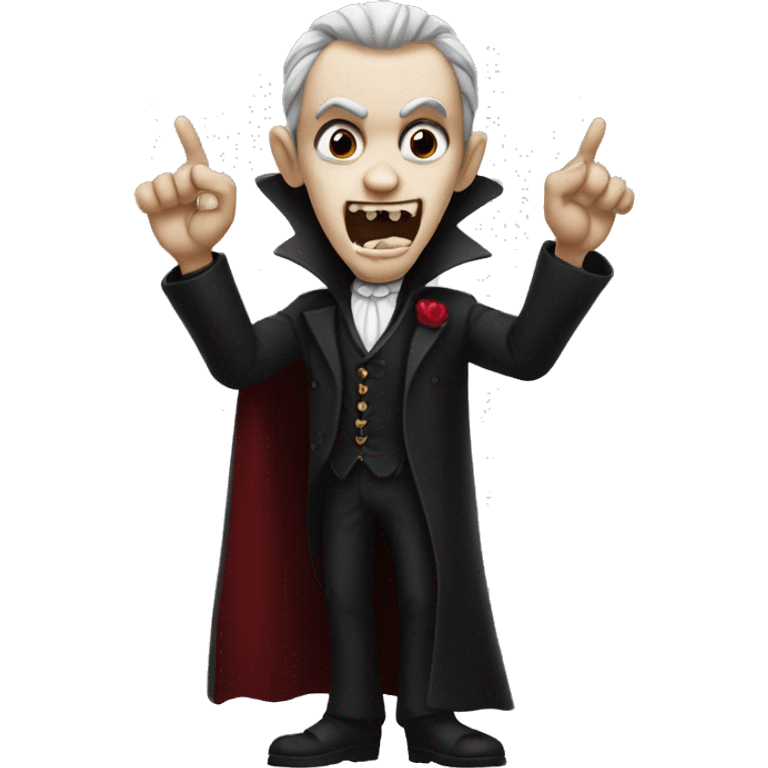 vampire doing three finger salute emoji