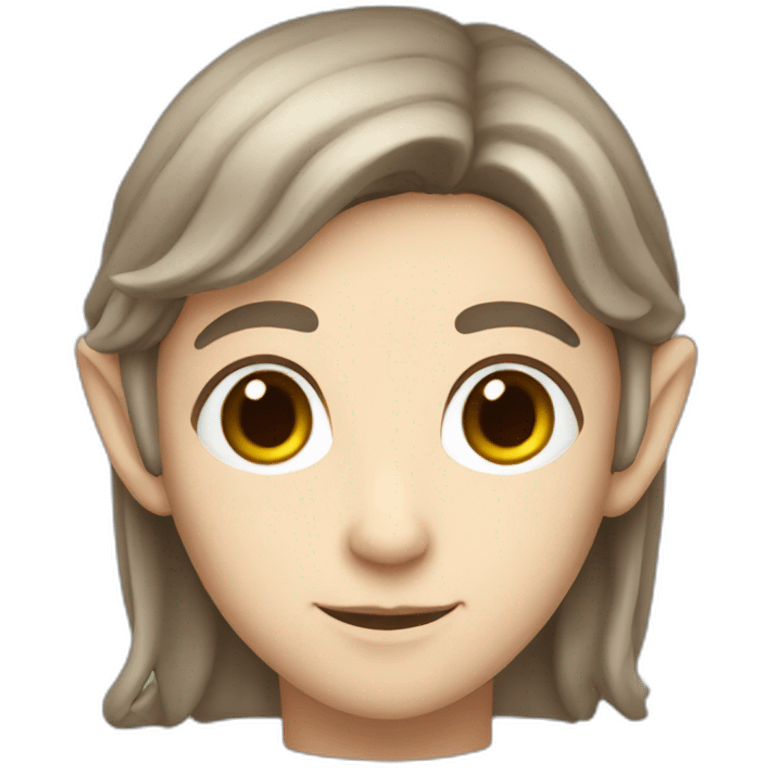 White elf with brown hair and elf ears emoji