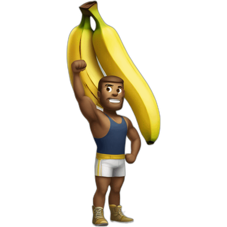 Strong man with banana emoji