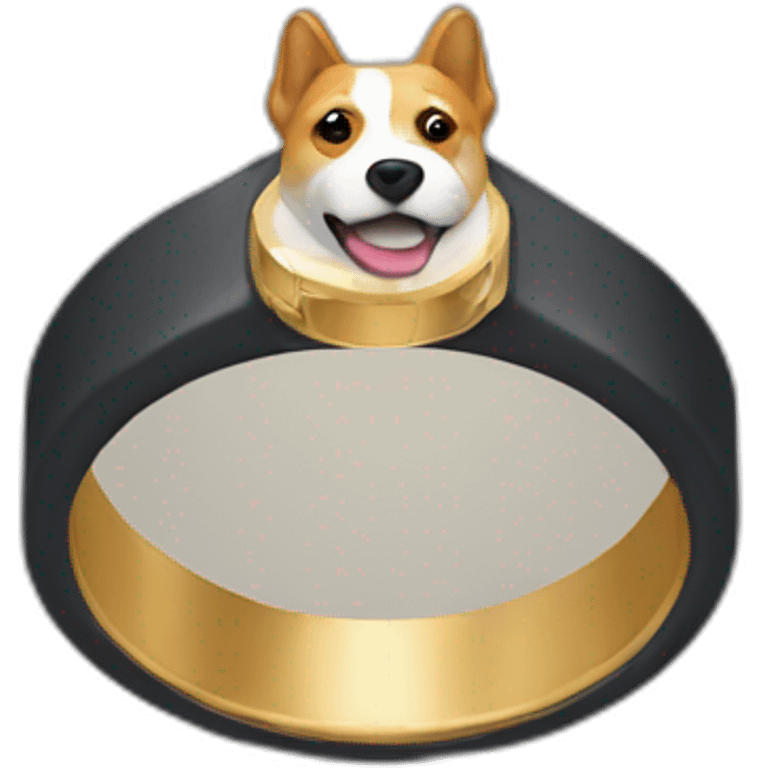 Ring with a dog above  emoji