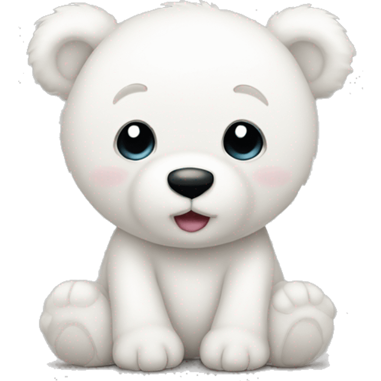 Cute white teddy bear emoji