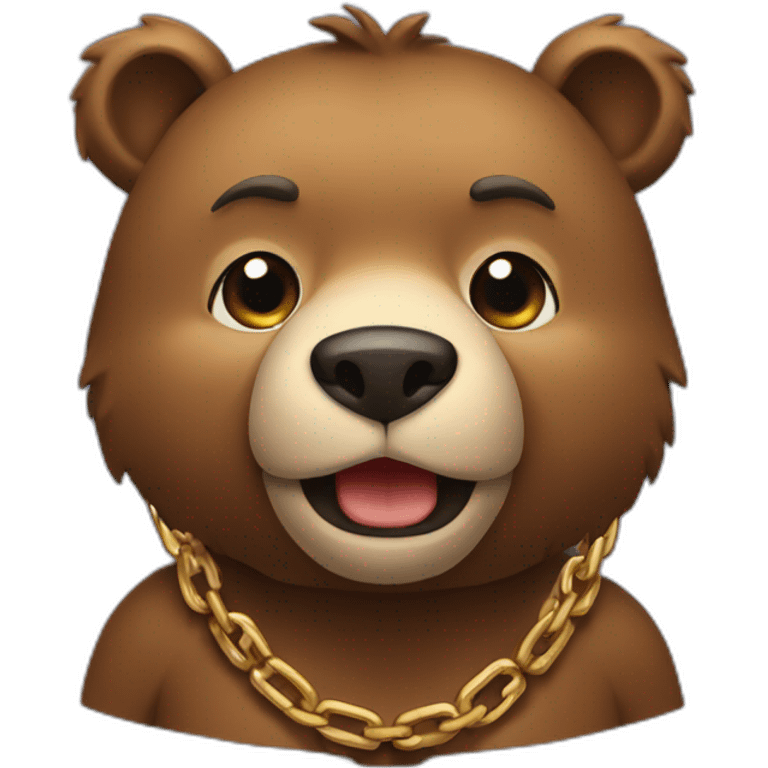 bear wearing a chain 3/4 view emoji