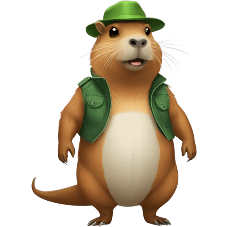 Capybara  dressed as a Dino  emoji