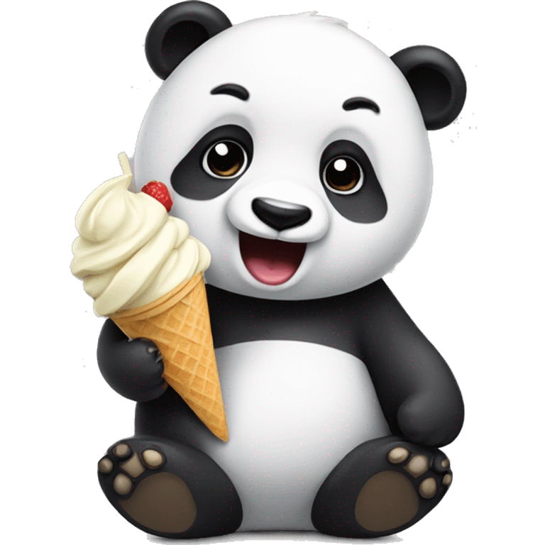 Panda eating ice cream emoji