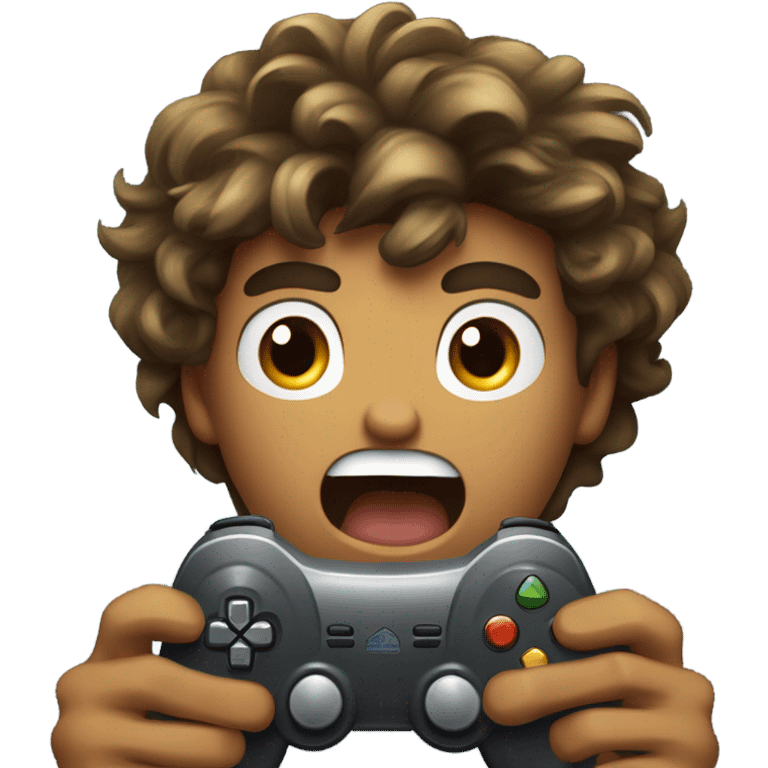 Guy yelling at video game  emoji