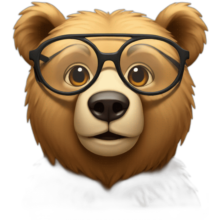 bear with glasses emoji