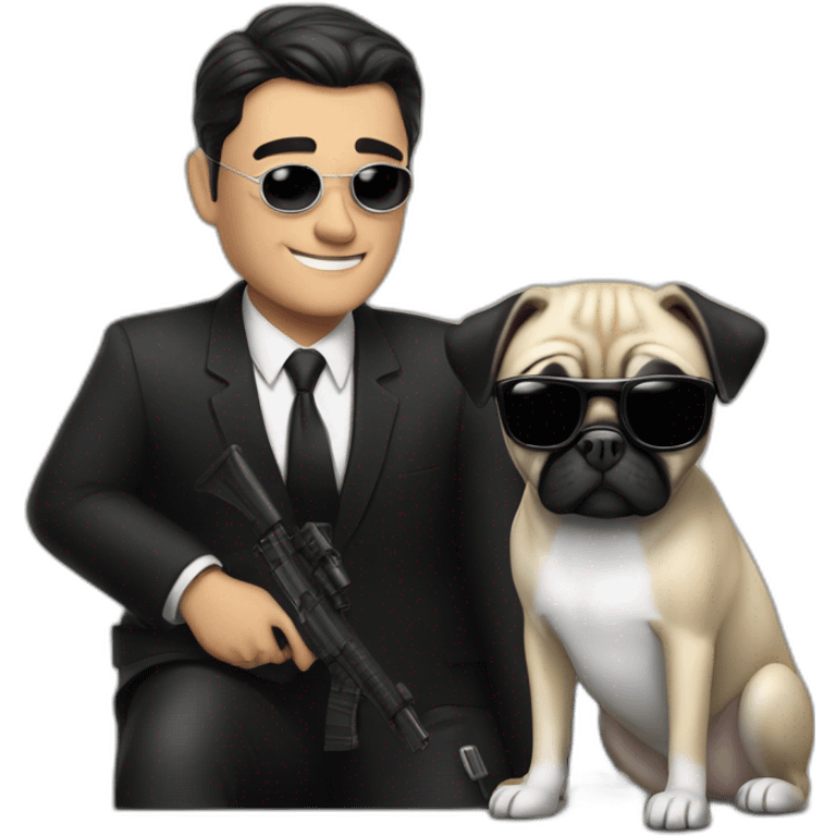 men in black agent j with frank the pug emoji