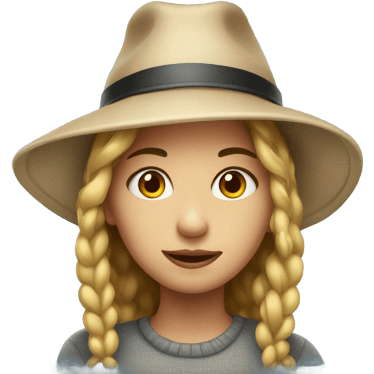 portrait of a girl with hat emoji