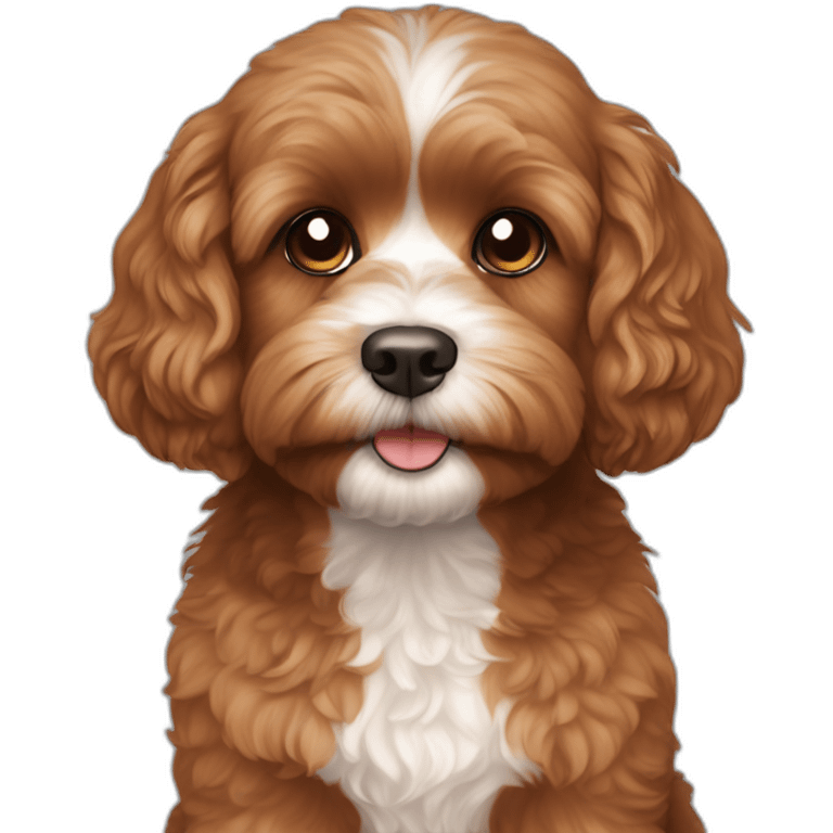 cavoodle with straight brown fur, no curls emoji