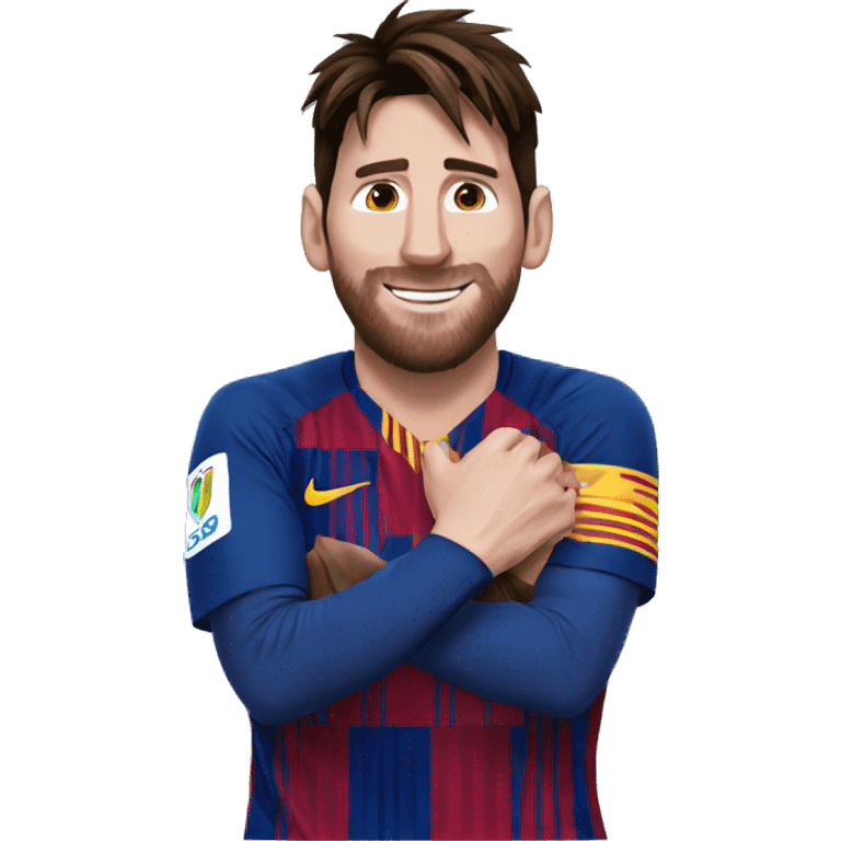 messi who makes a heart with these hands emoji