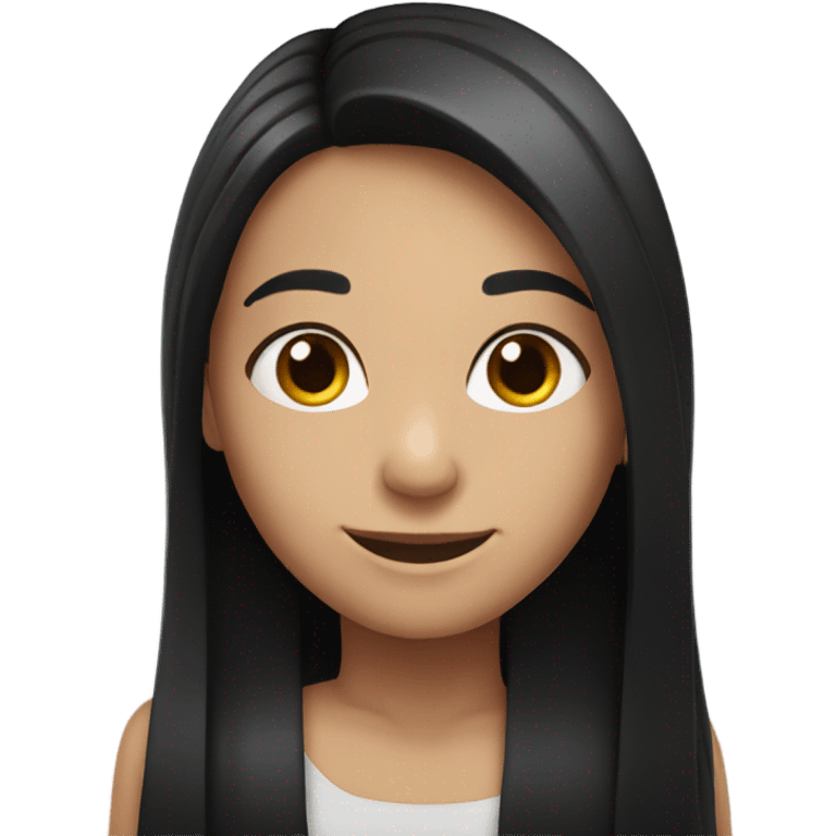 smiling girl with black hair emoji