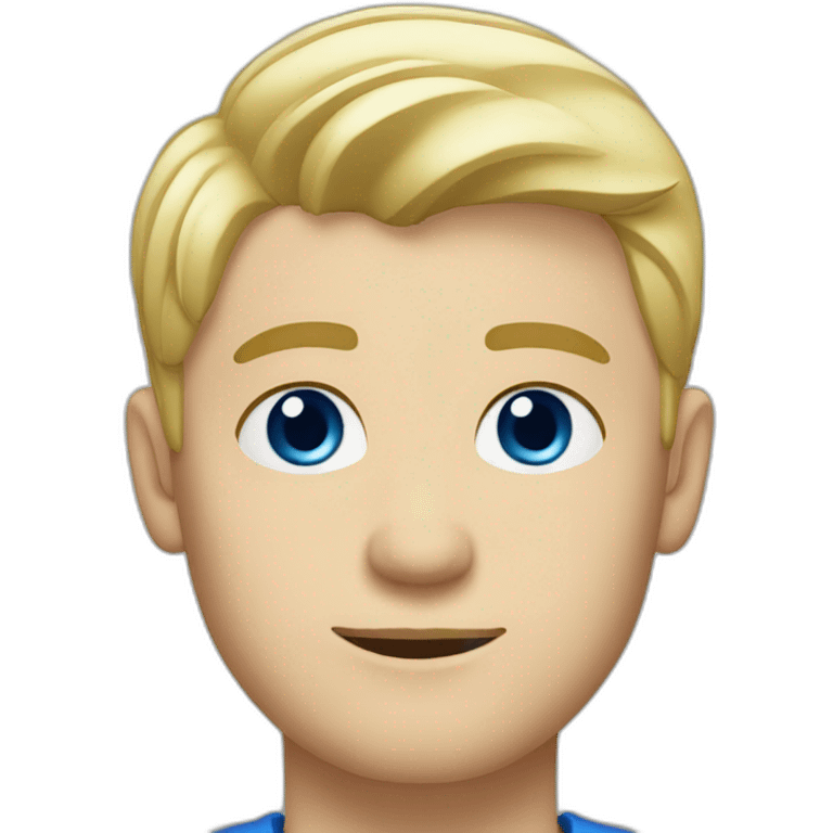 blonde european guy, blue eyes, short hair to the side emoji