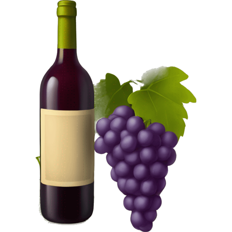 Wine bottle with grapes emoji