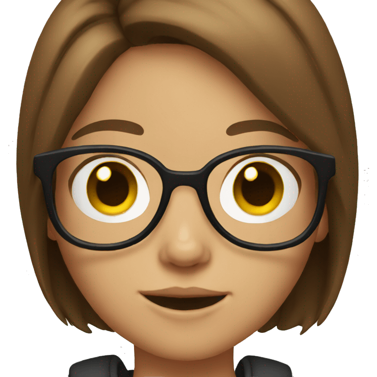 Girl with brown hair and glasses emoji