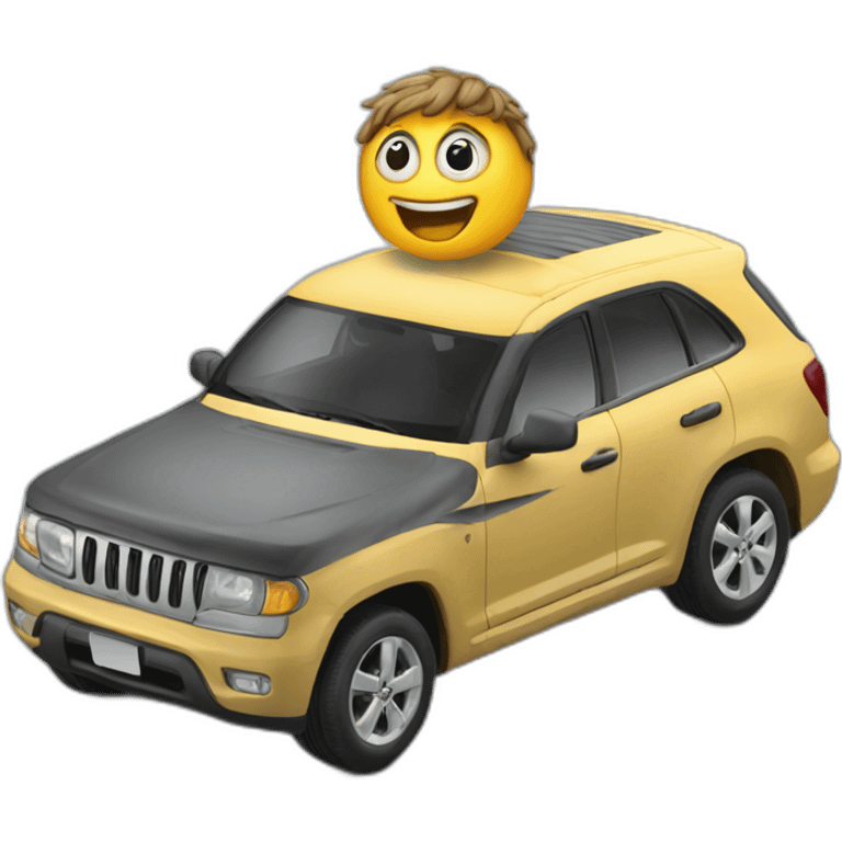 idiot on a car emoji