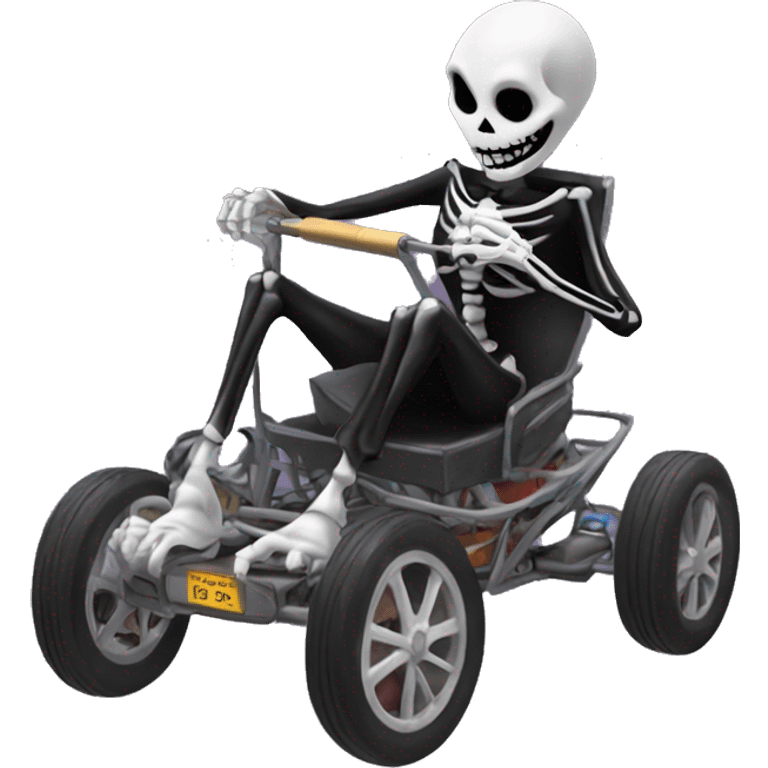 Jack Skeleton riding a go cart emoji