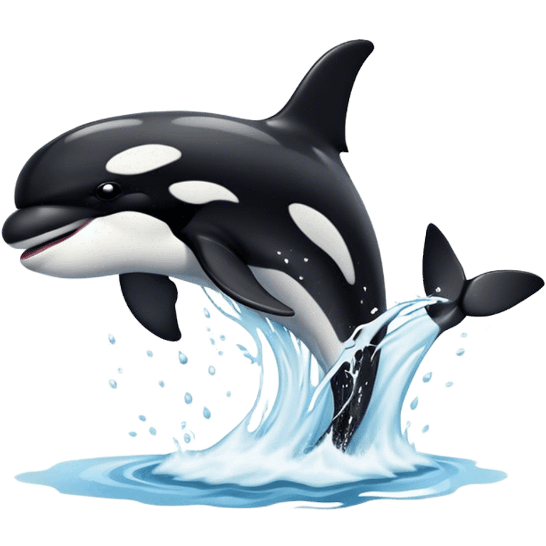 Orca fin splashing water emoji