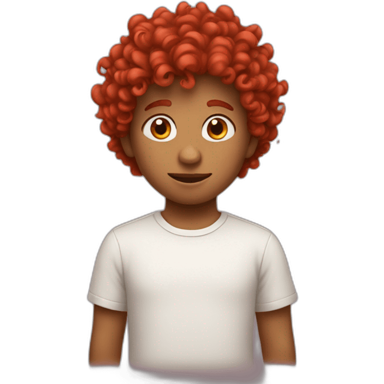 Curly red hear boy emoji