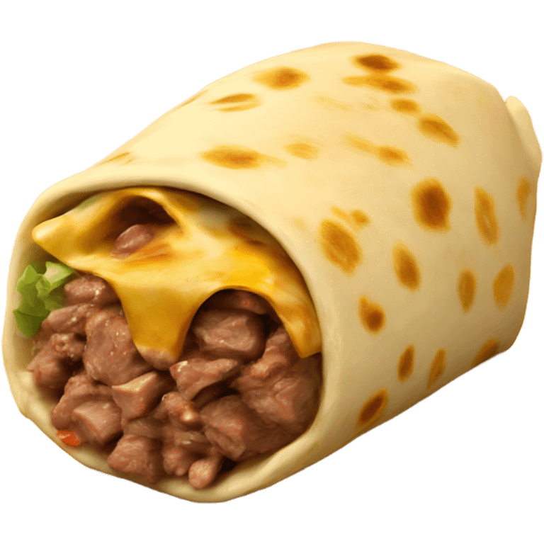 Big, cheesy, juicy, beef burrito emoji