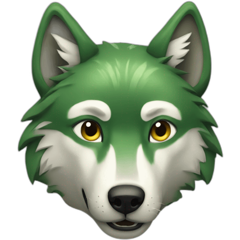 a green wolf emoji