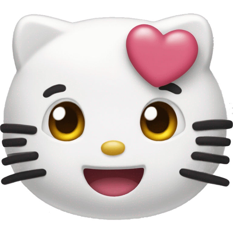 hello kitty with heart eyes emoji