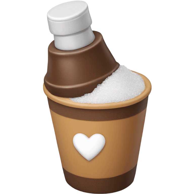 salting a heart over a cup of iced americano emoji