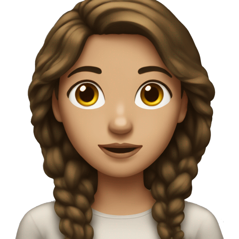 A brunette girl with gold iphone  emoji