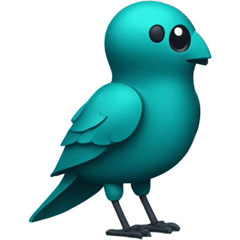 AI chatbot in a dark teal colour. Cute and friendly looking. Inspired by a bird. emoji