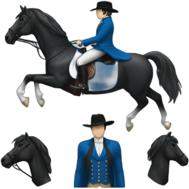 blue blazer rider black lipizzaner emoji