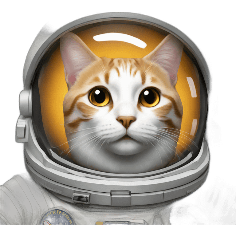 Hyper-realistic cat astronaut emoji