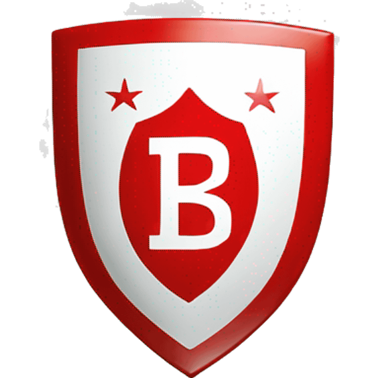 A red and white shield with the letters BSM on it emoji