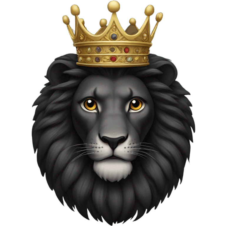 black Lion with crown emoji