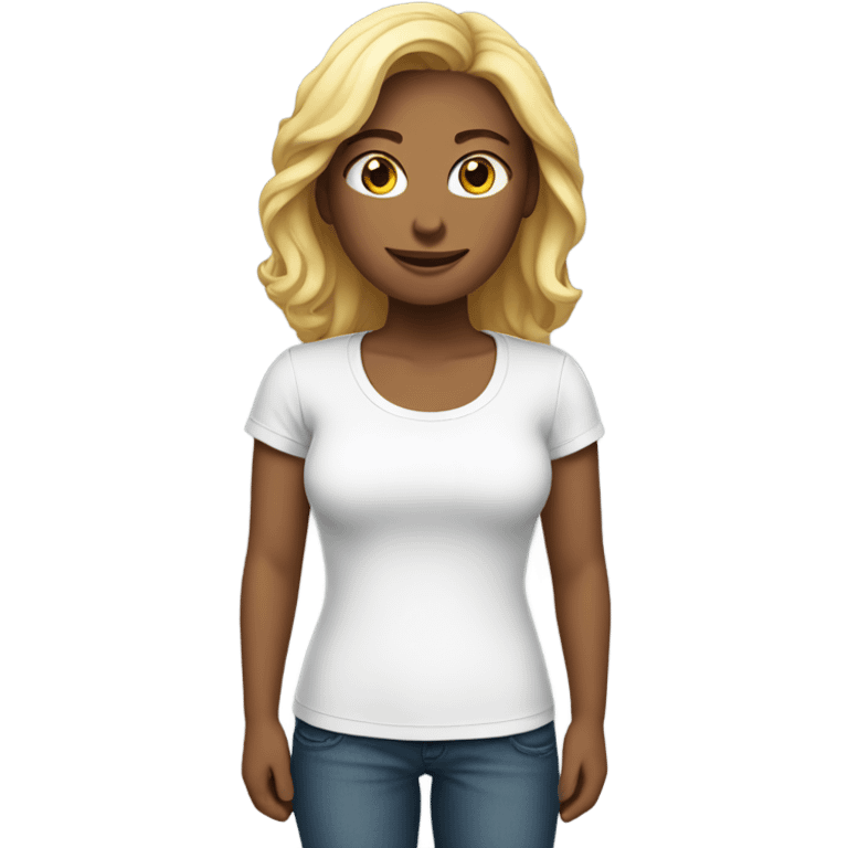 Single white women's short-sleeved shirt, no characters emoji