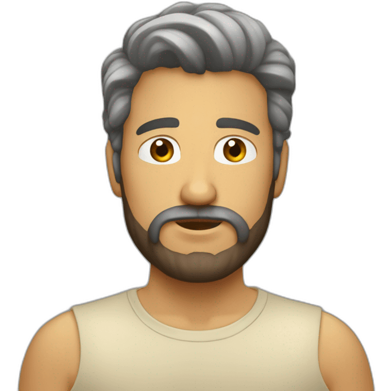 hombre blanco y de pelo moreno reflexionando emoji