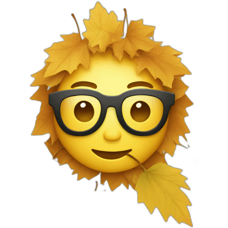 chat avec feuilles emoji