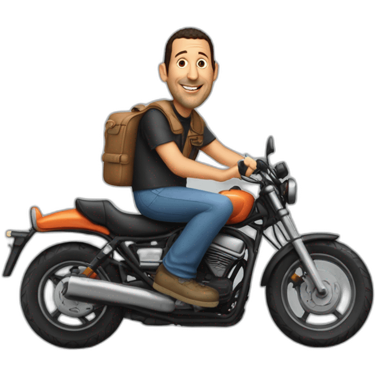 Adam sandler sur une moto emoji